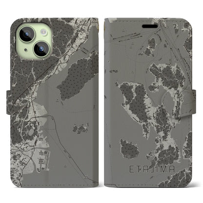 【江田島2（広島県）】地図柄iPhoneケース（手帳タイプ）