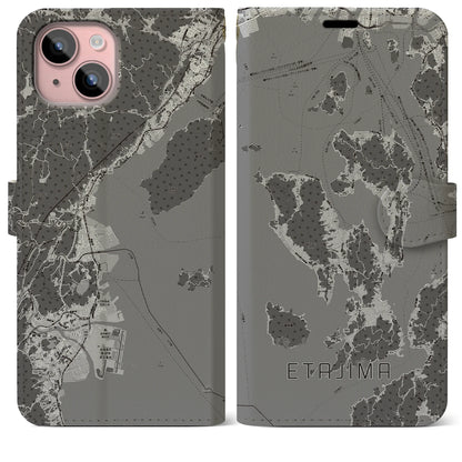 【江田島2（広島県）】地図柄iPhoneケース（手帳タイプ）