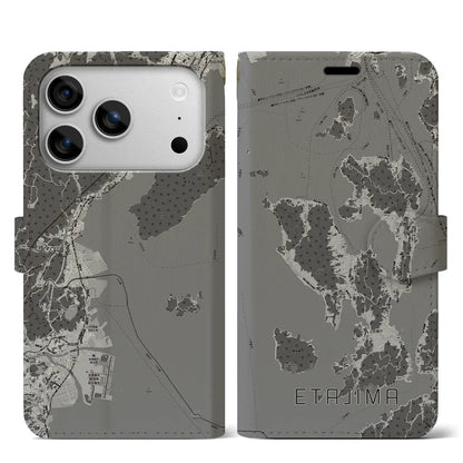 【江田島2（広島県）】地図柄iPhoneケース（手帳タイプ）