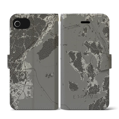 【江田島2（広島県）】地図柄iPhoneケース（手帳タイプ）