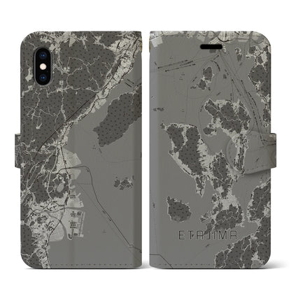 【江田島2（広島県）】地図柄iPhoneケース（手帳タイプ）