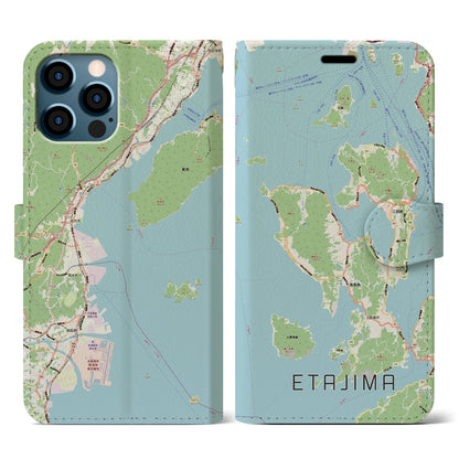 【江田島2（広島県）】地図柄iPhoneケース（手帳タイプ）