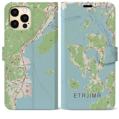 【江田島2（広島県）】地図柄iPhoneケース（手帳タイプ）