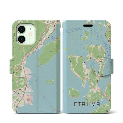 【江田島2（広島県）】地図柄iPhoneケース（手帳タイプ）