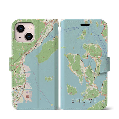 【江田島2（広島県）】地図柄iPhoneケース（手帳タイプ）