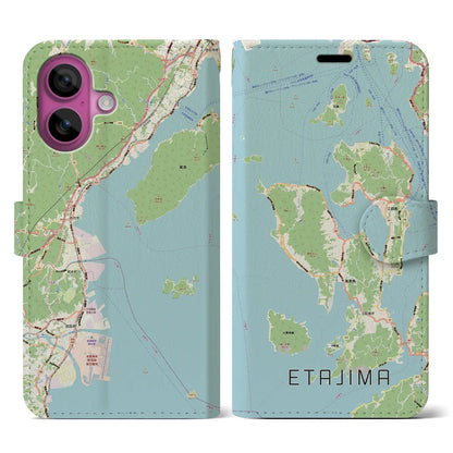 【江田島2（広島県）】地図柄iPhoneケース（手帳タイプ）
