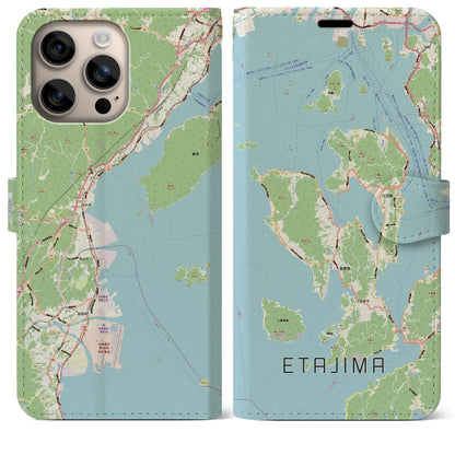 【江田島2（広島県）】地図柄iPhoneケース（手帳タイプ）