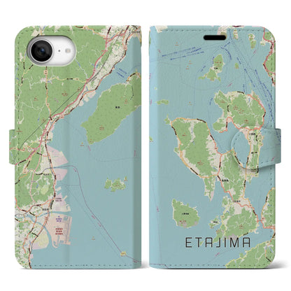 【江田島2（広島県）】地図柄iPhoneケース（手帳タイプ）