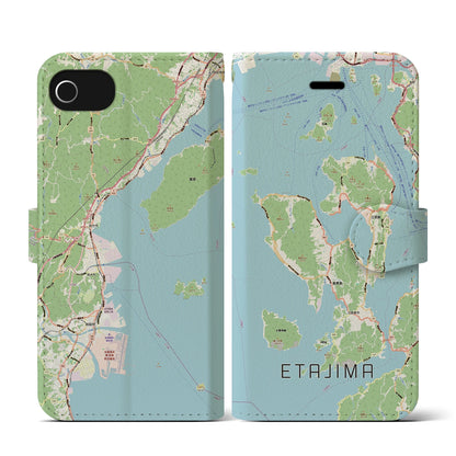 【江田島2（広島県）】地図柄iPhoneケース（手帳タイプ）