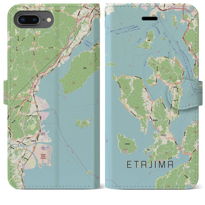 【江田島2（広島県）】地図柄iPhoneケース（手帳タイプ）