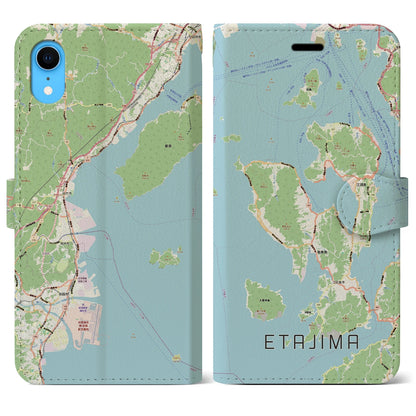 【江田島2（広島県）】地図柄iPhoneケース（手帳タイプ）