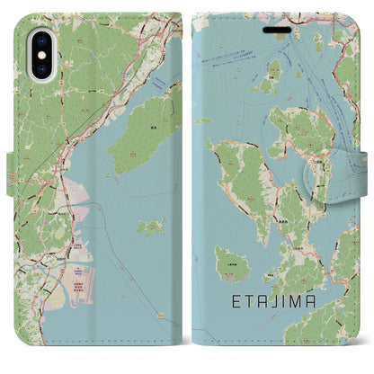 【江田島2（広島県）】地図柄iPhoneケース（手帳タイプ）