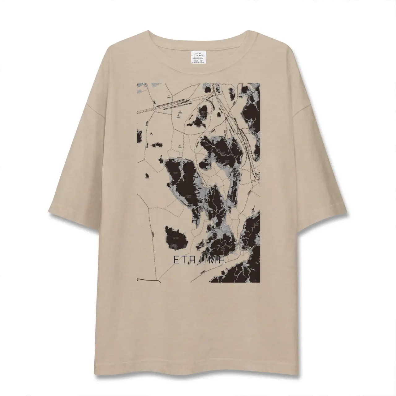 【江田島2（広島県）】地図柄ビッグシルエットTシャツ