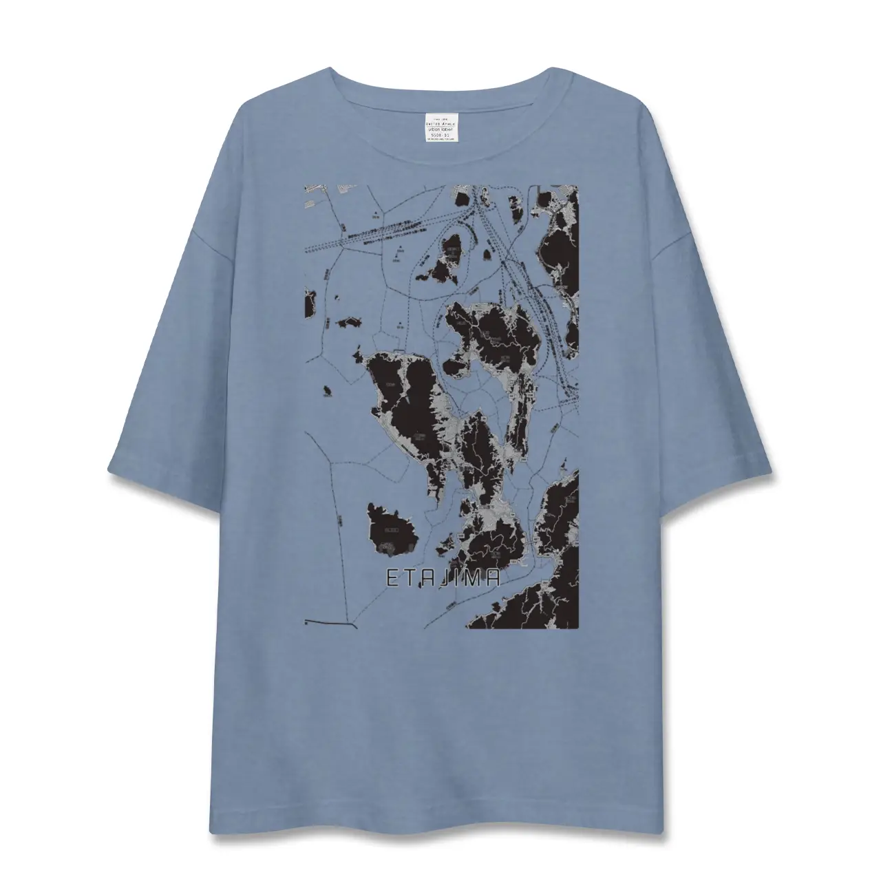 【江田島2（広島県）】地図柄ビッグシルエットTシャツ