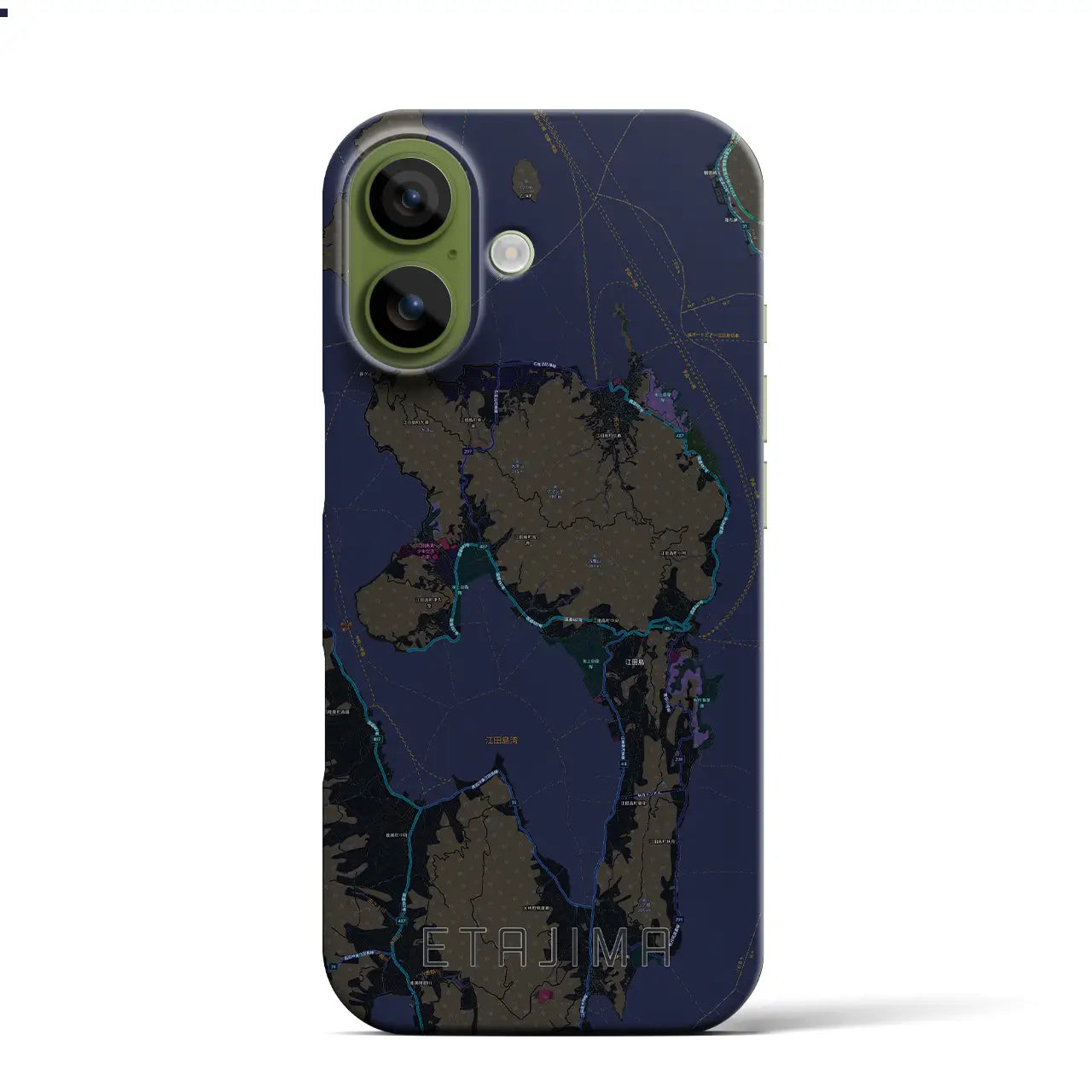 【江田島（広島県）】地図柄iPhoneケース（バックカバータイプ）