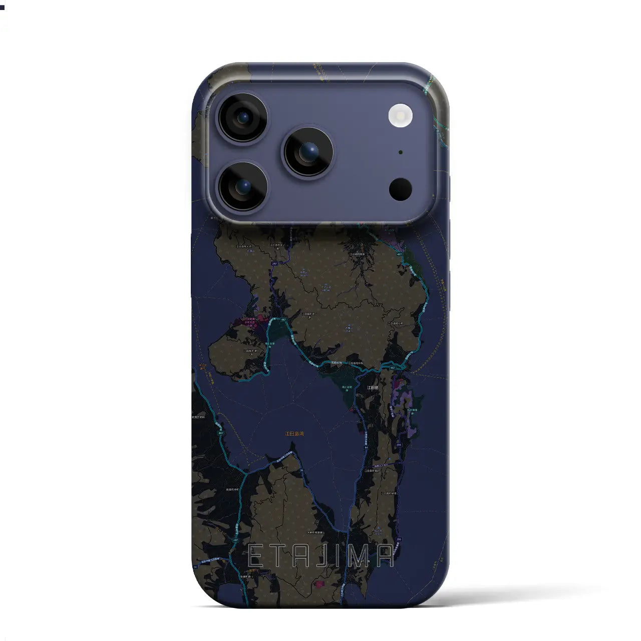 【江田島（広島県）】地図柄iPhoneケース（バックカバータイプ）