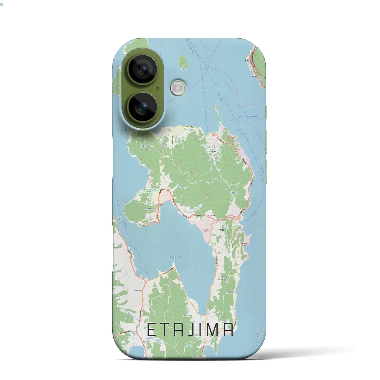 【江田島（広島県）】地図柄iPhoneケース（バックカバータイプ）