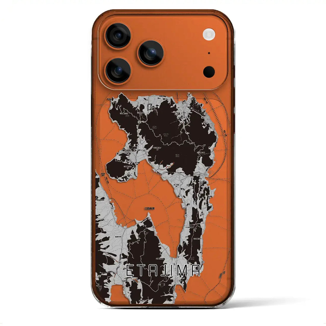 【江田島（広島県）】地図柄iPhoneケース（クリアタイプ）モノトーン・iPhone 17 Pro Max 用