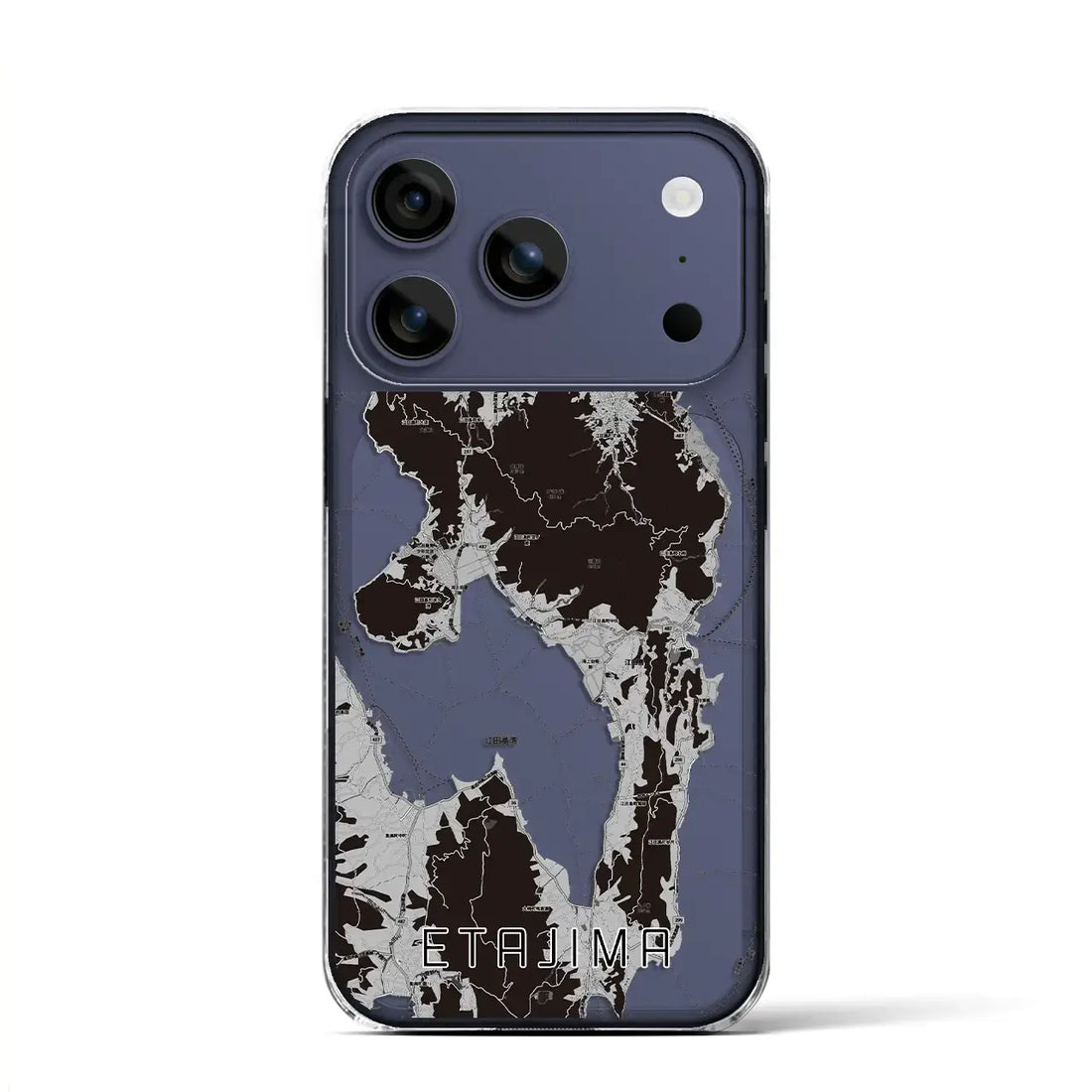 【江田島(広島県)】地図柄iPhoneケース(クリアタイプ)モノトーン・iPhone 17 Pro Max 用
