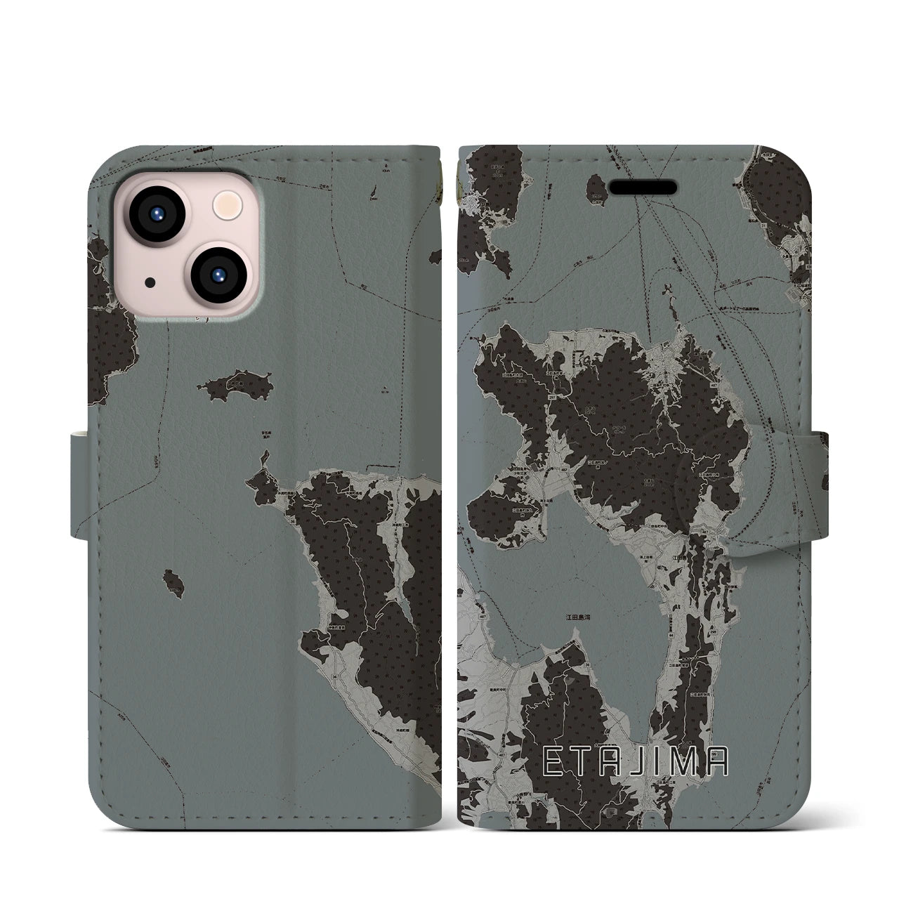 【江田島（広島県）】地図柄iPhoneケース（手帳タイプ）