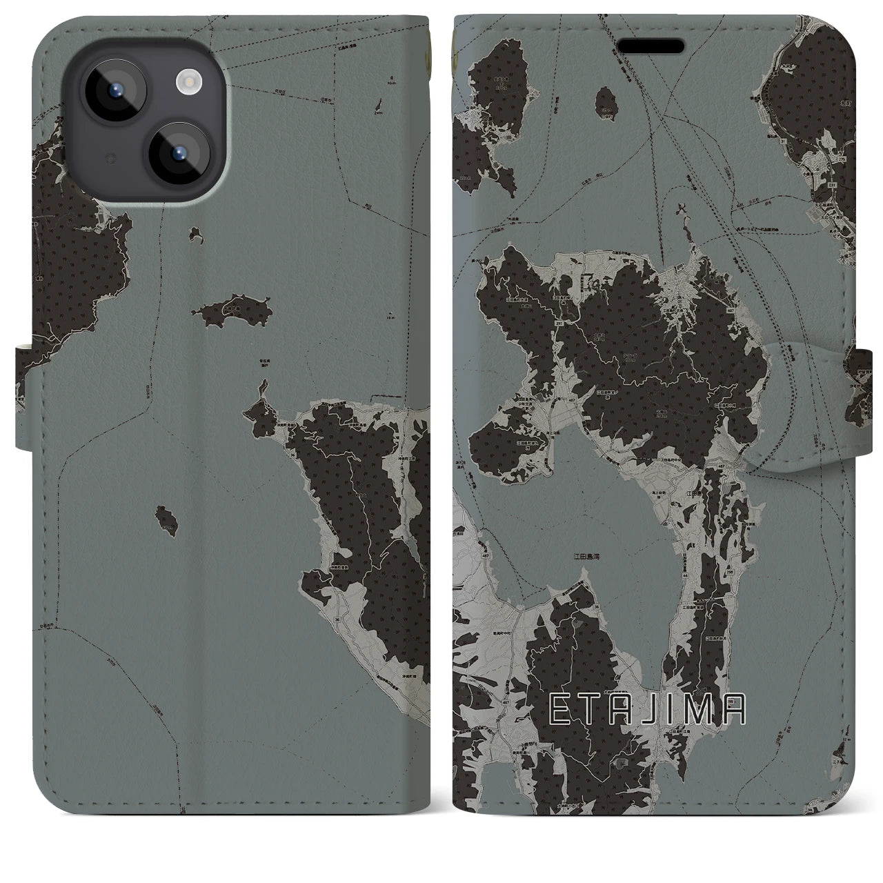 【江田島（広島県）】地図柄iPhoneケース（手帳タイプ）