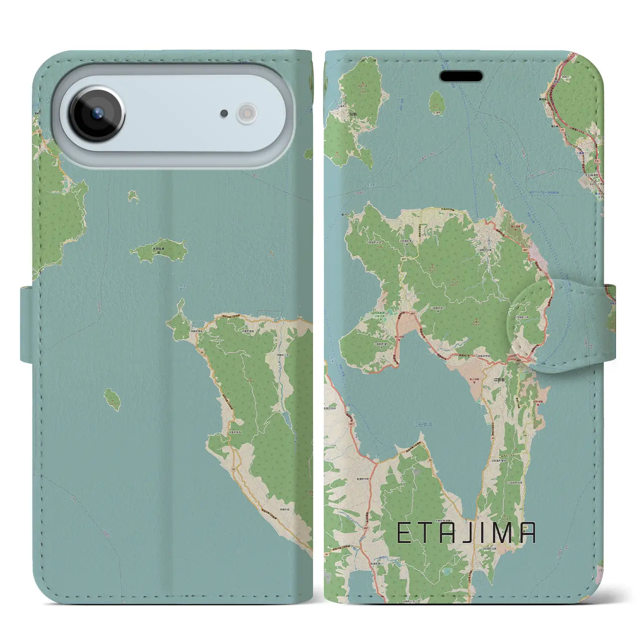 【江田島（広島県）】地図柄iPhoneケース（手帳タイプ）