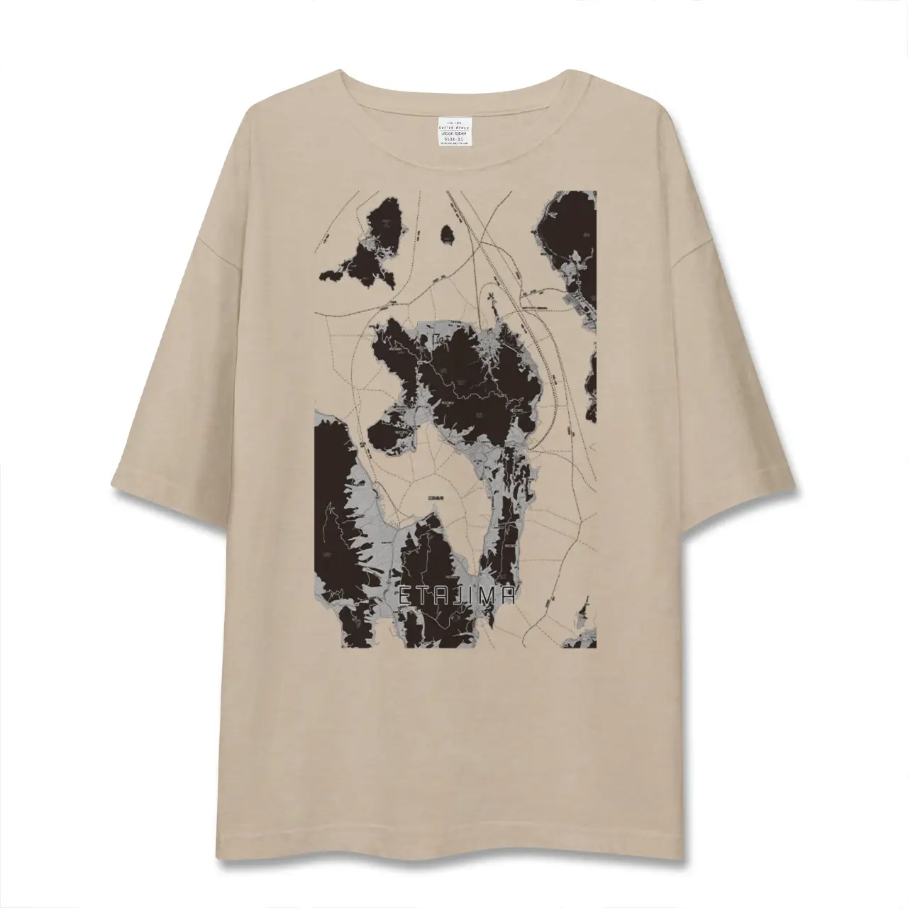 【江田島（広島県）】地図柄ビッグシルエットTシャツ