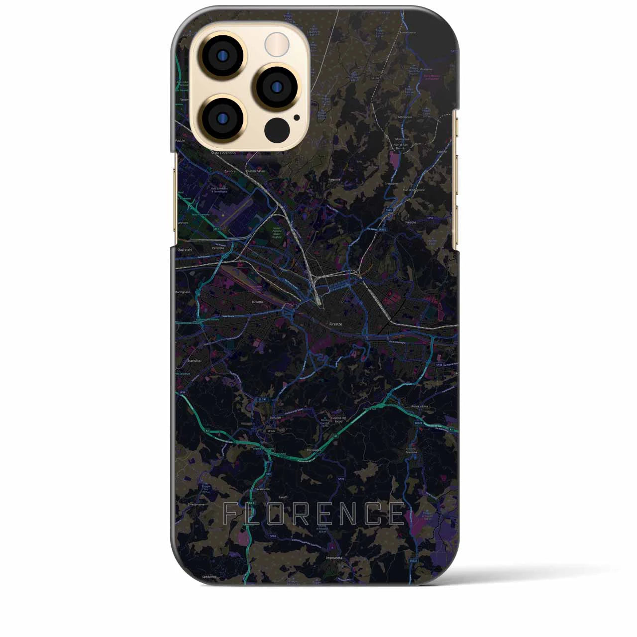 【フィレンツェ（イタリア）】地図柄iPhoneケース（バックカバータイプ）