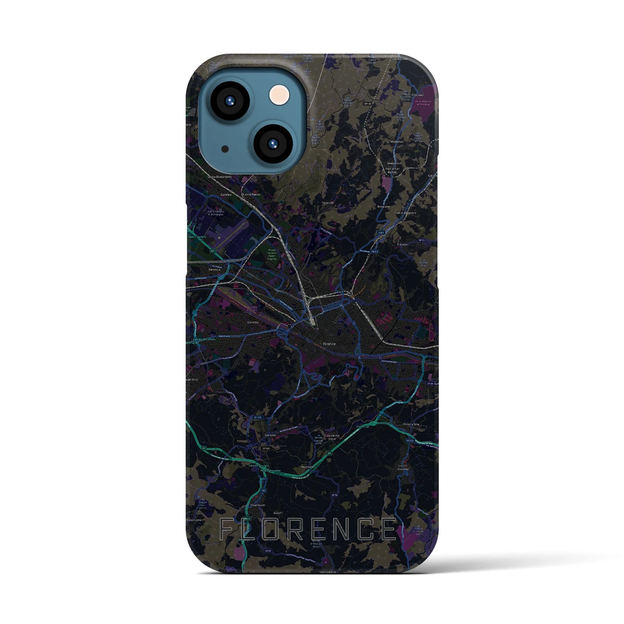 【フィレンツェ（イタリア）】地図柄iPhoneケース（バックカバータイプ）