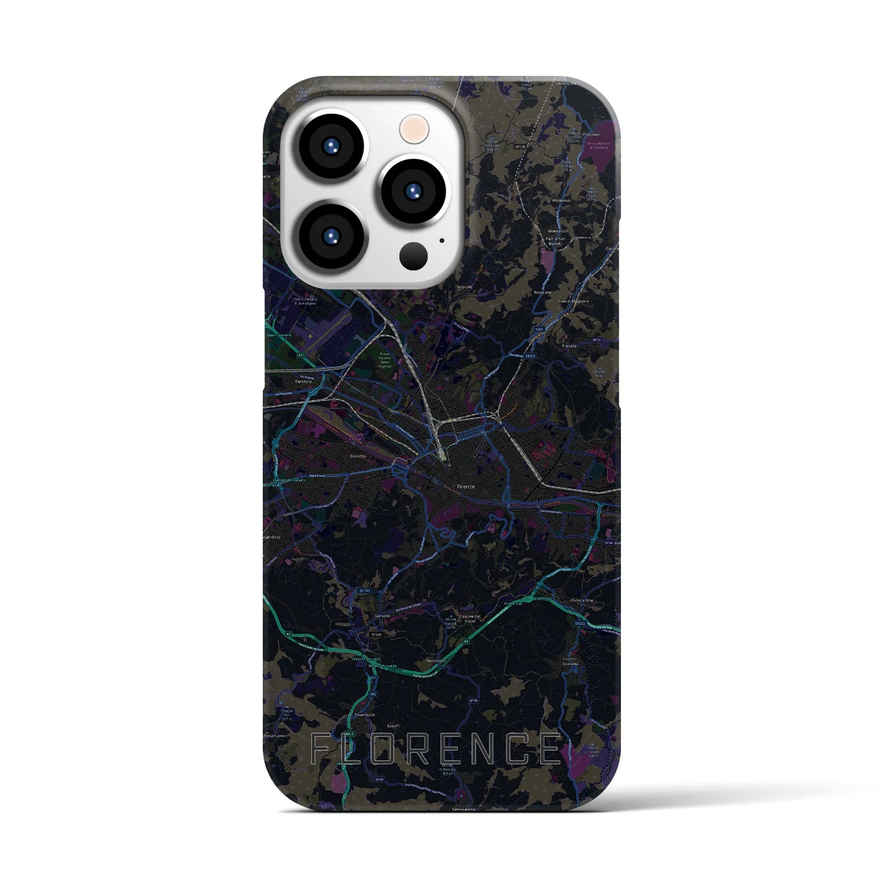 【フィレンツェ（イタリア）】地図柄iPhoneケース（バックカバータイプ）