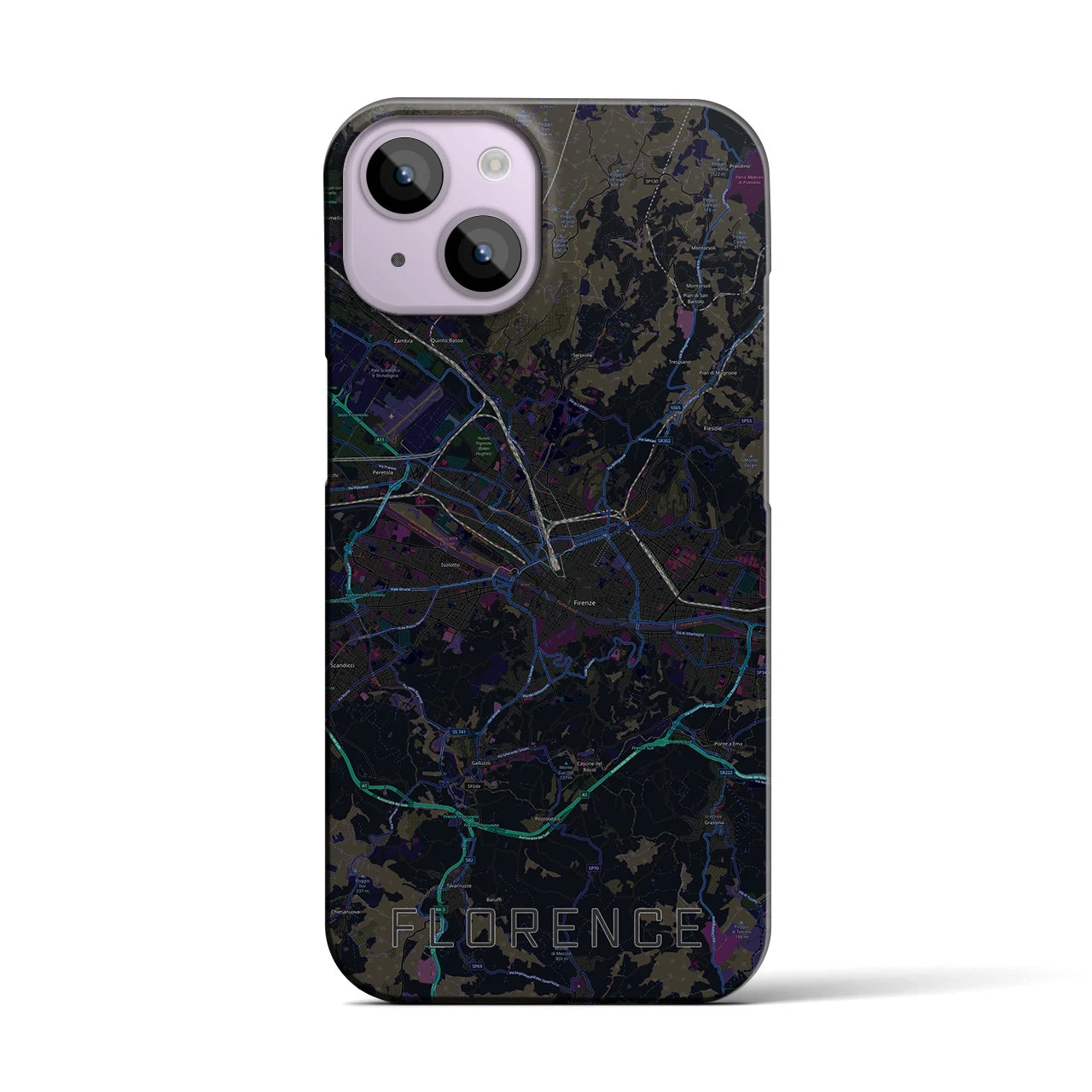【フィレンツェ（イタリア）】地図柄iPhoneケース（バックカバータイプ）