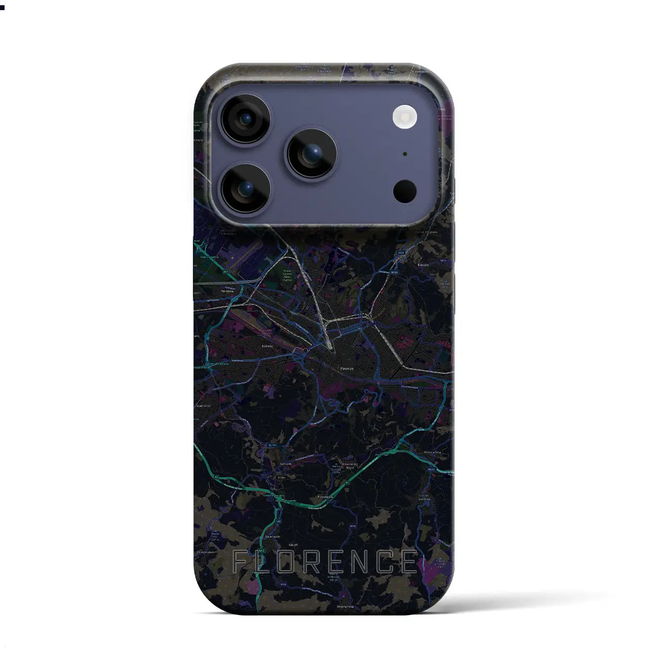 【フィレンツェ（イタリア）】地図柄iPhoneケース（バックカバータイプ）