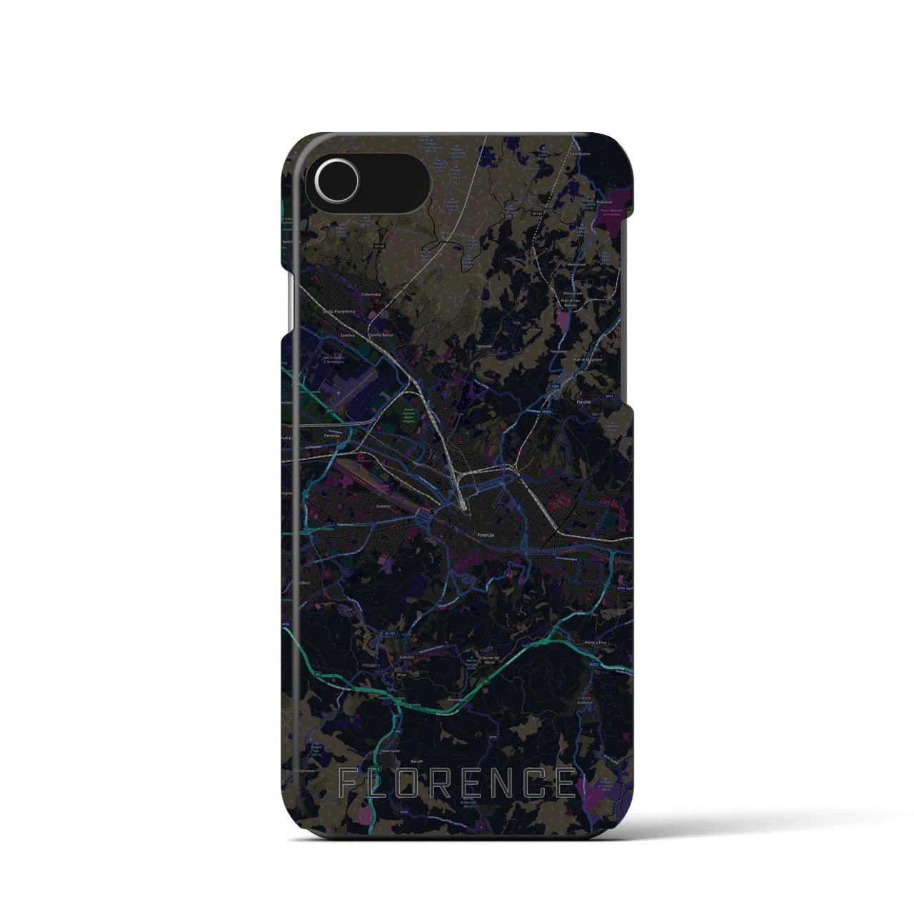 【フィレンツェ（イタリア）】地図柄iPhoneケース（バックカバータイプ）