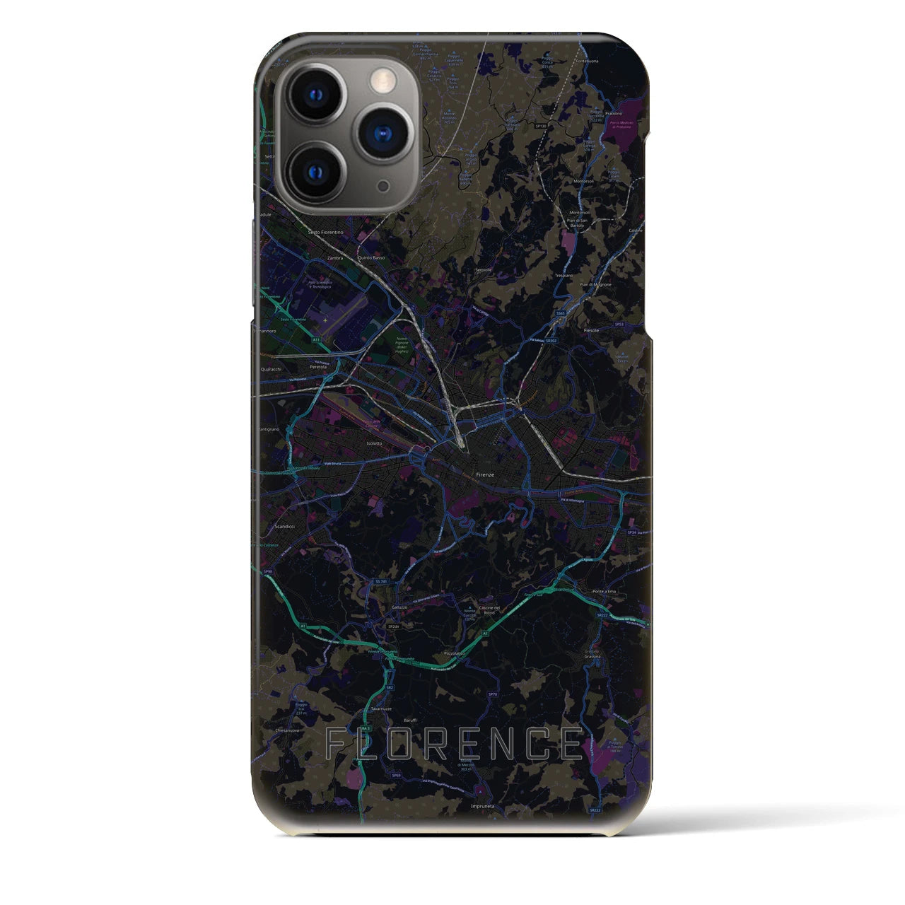 【フィレンツェ（イタリア）】地図柄iPhoneケース（バックカバータイプ）