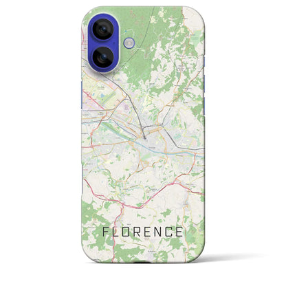 【フィレンツェ（イタリア）】地図柄iPhoneケース（バックカバータイプ）ブラック・iPhone 16 Pro Max 用