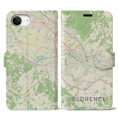 【フィレンツェ（イタリア）】地図柄iPhoneケース（手帳タイプ）