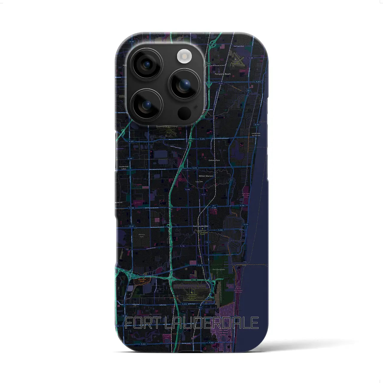 【フォートローダーデール（アメリカ）】地図柄iPhoneケース（バックカバータイプ）