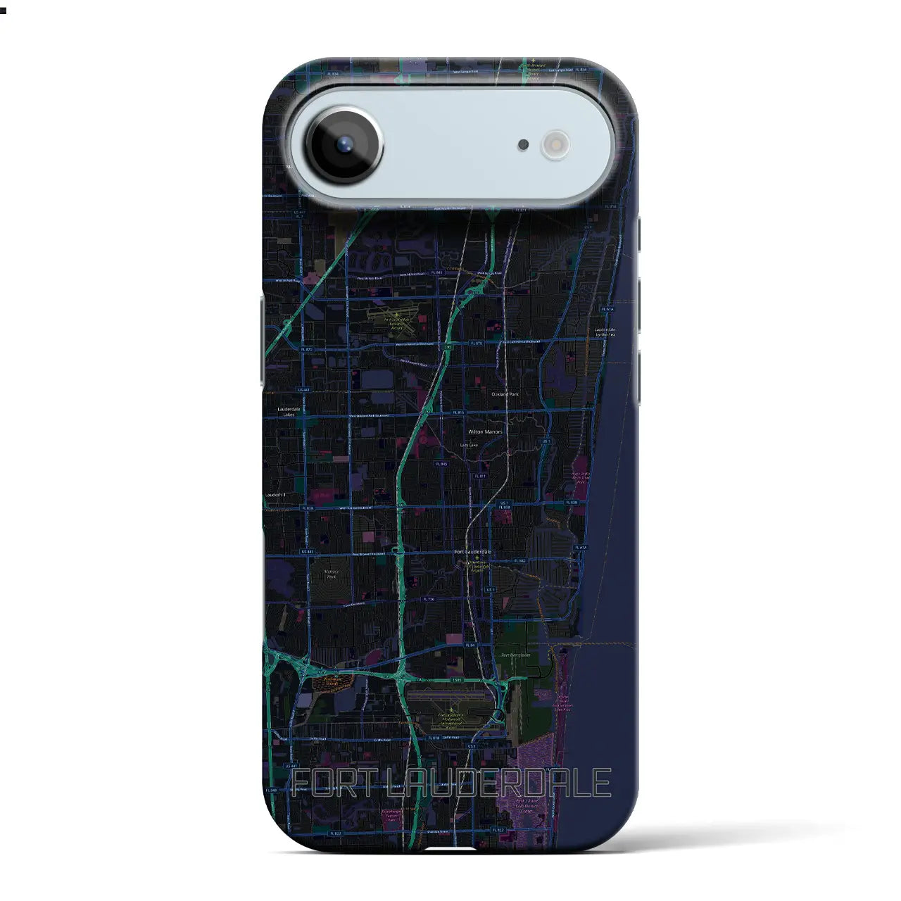 【フォートローダーデール（アメリカ）】地図柄iPhoneケース（バックカバータイプ）