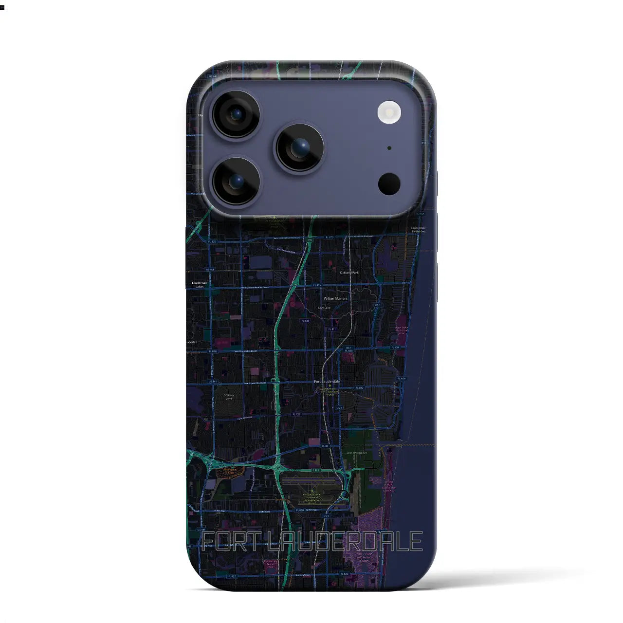 【フォートローダーデール（アメリカ）】地図柄iPhoneケース（バックカバータイプ）