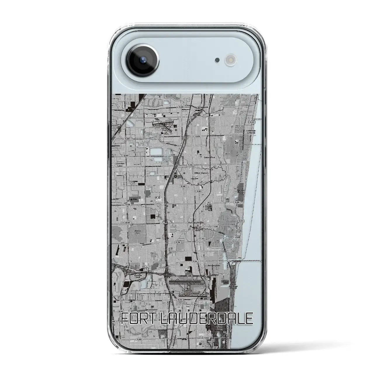 【フォートローダーデール（アメリカ）】地図柄iPhoneケース（クリアタイプ）