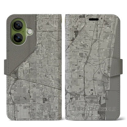 【フォートローダーデール（アメリカ）】地図柄iPhoneケース（手帳タイプ）