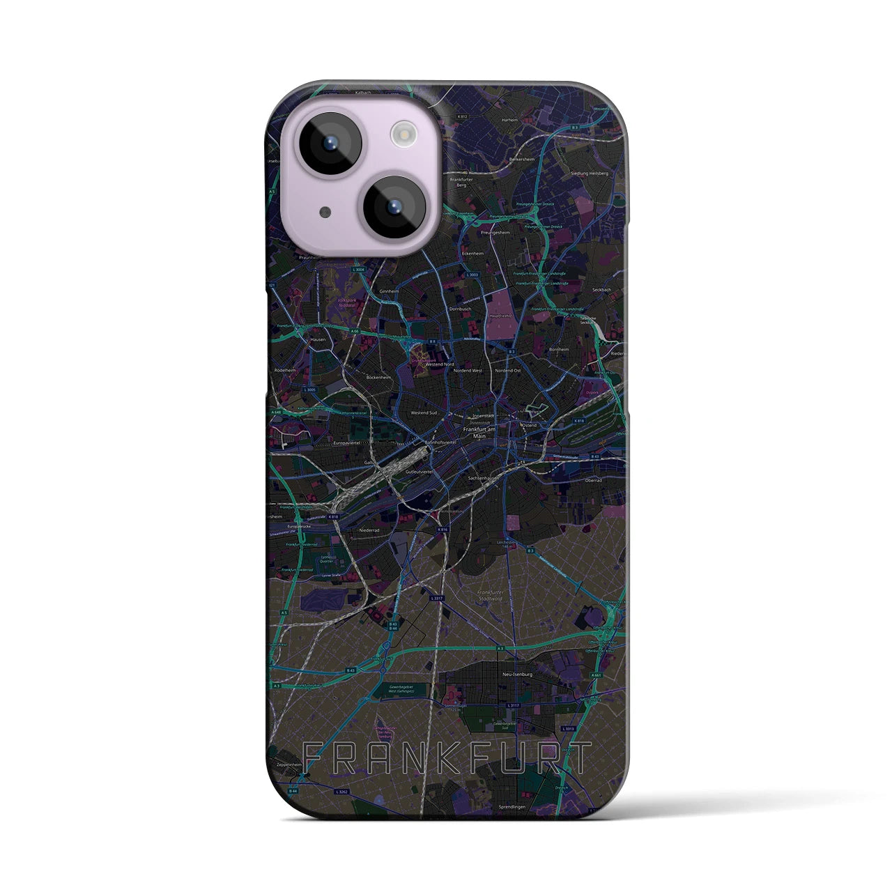 【フランクフルト（ドイツ）】地図柄iPhoneケース（バックカバータイプ）