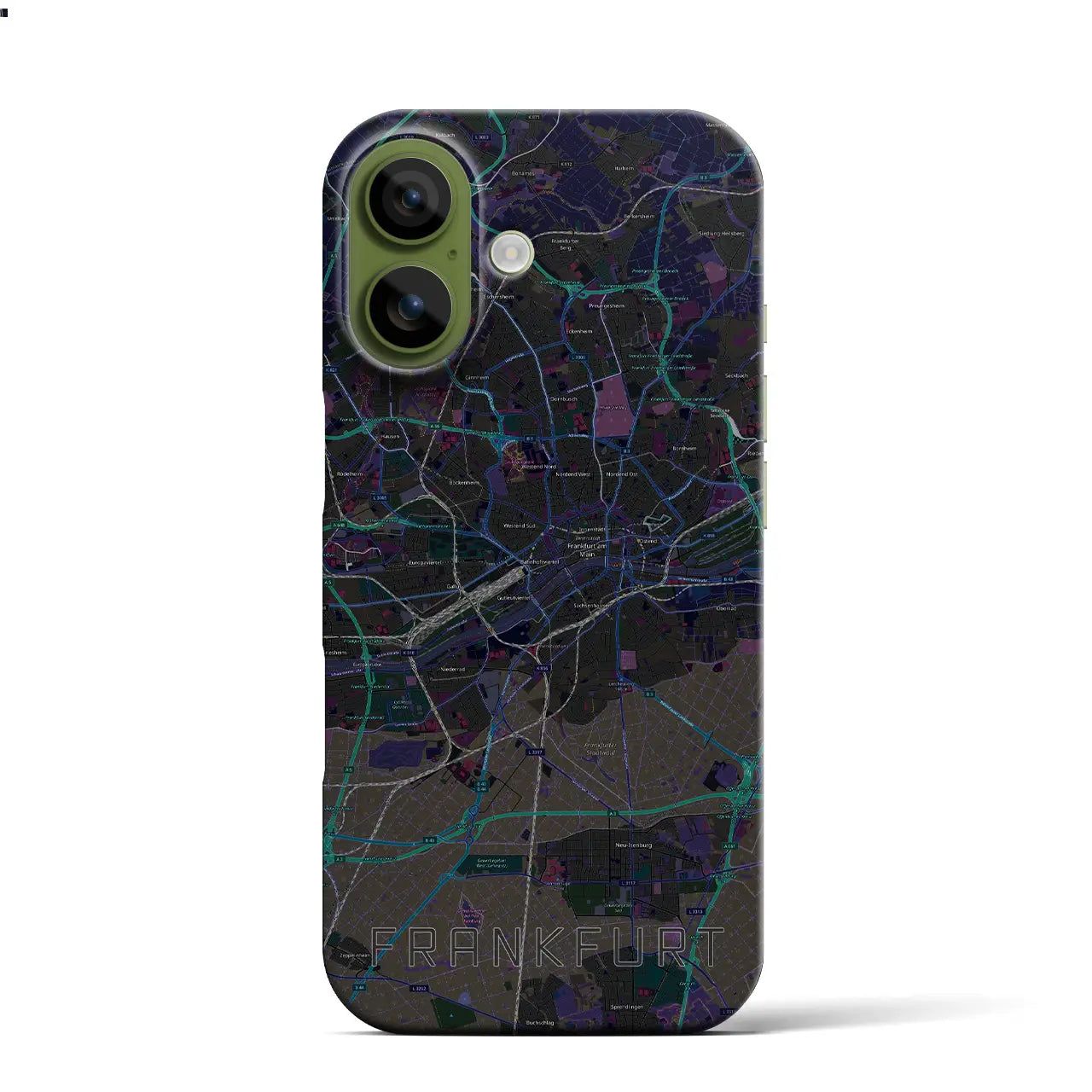 【フランクフルト（ドイツ）】地図柄iPhoneケース（バックカバータイプ）