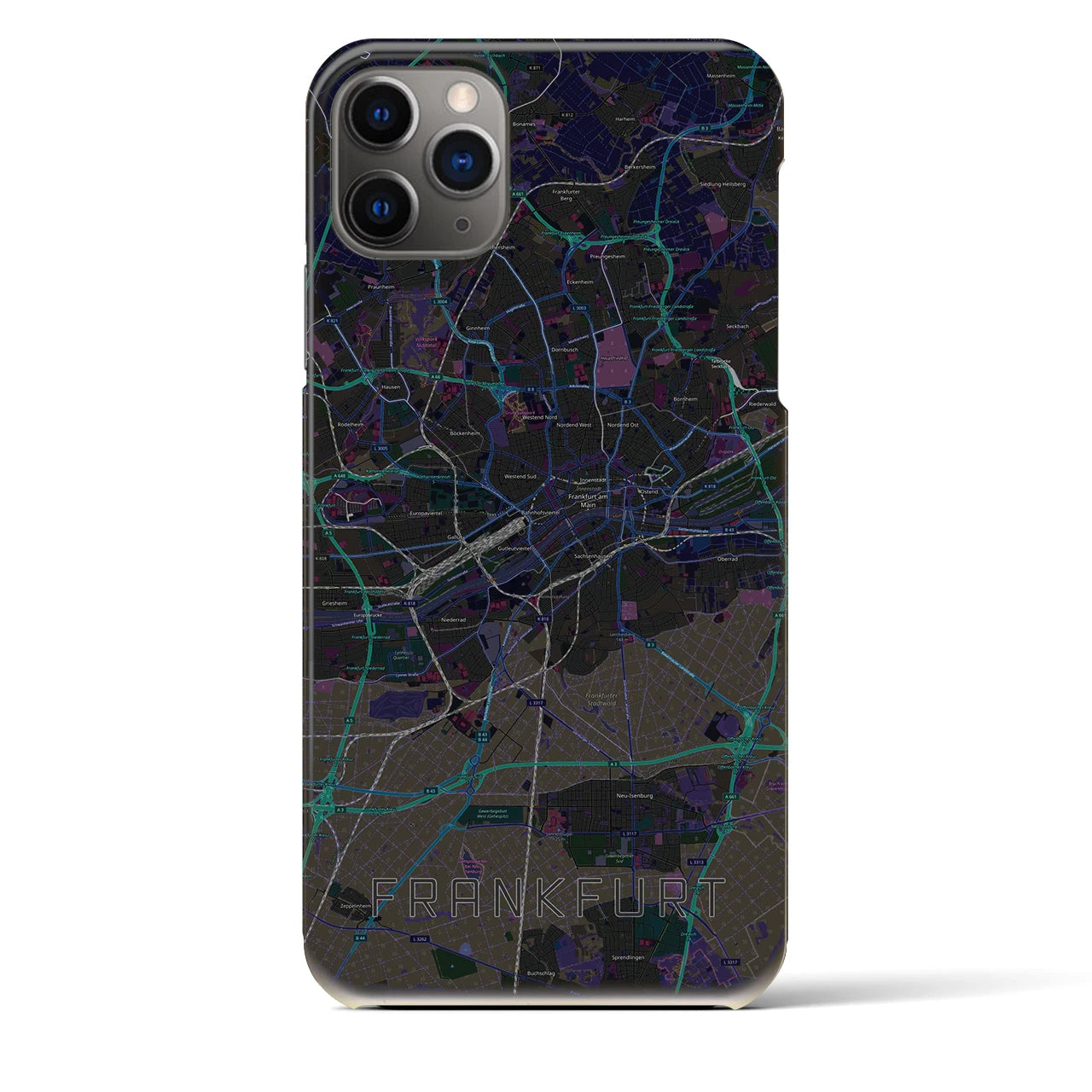【フランクフルト（ドイツ）】地図柄iPhoneケース（バックカバータイプ）