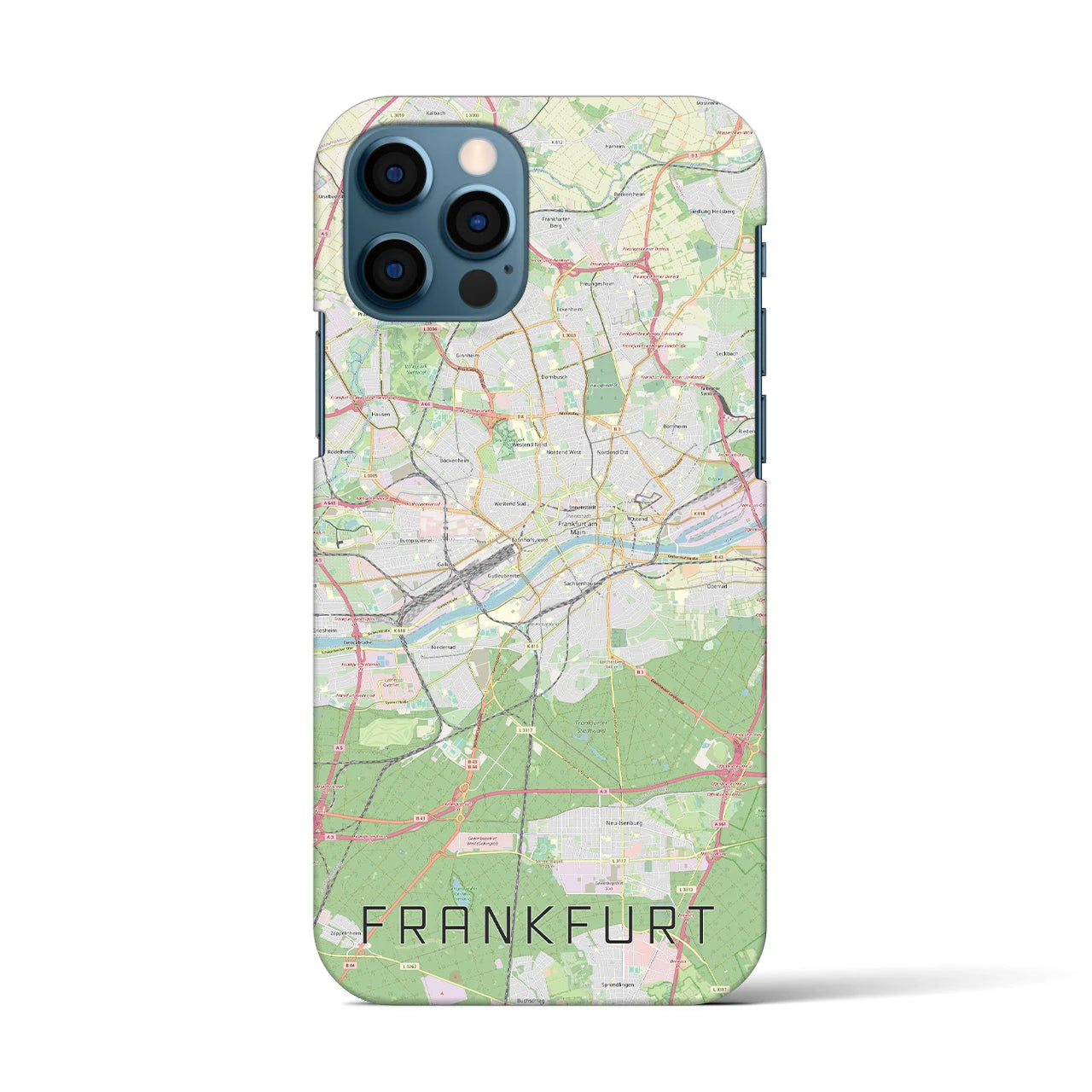 【フランクフルト（ドイツ）】地図柄iPhoneケース（バックカバータイプ）