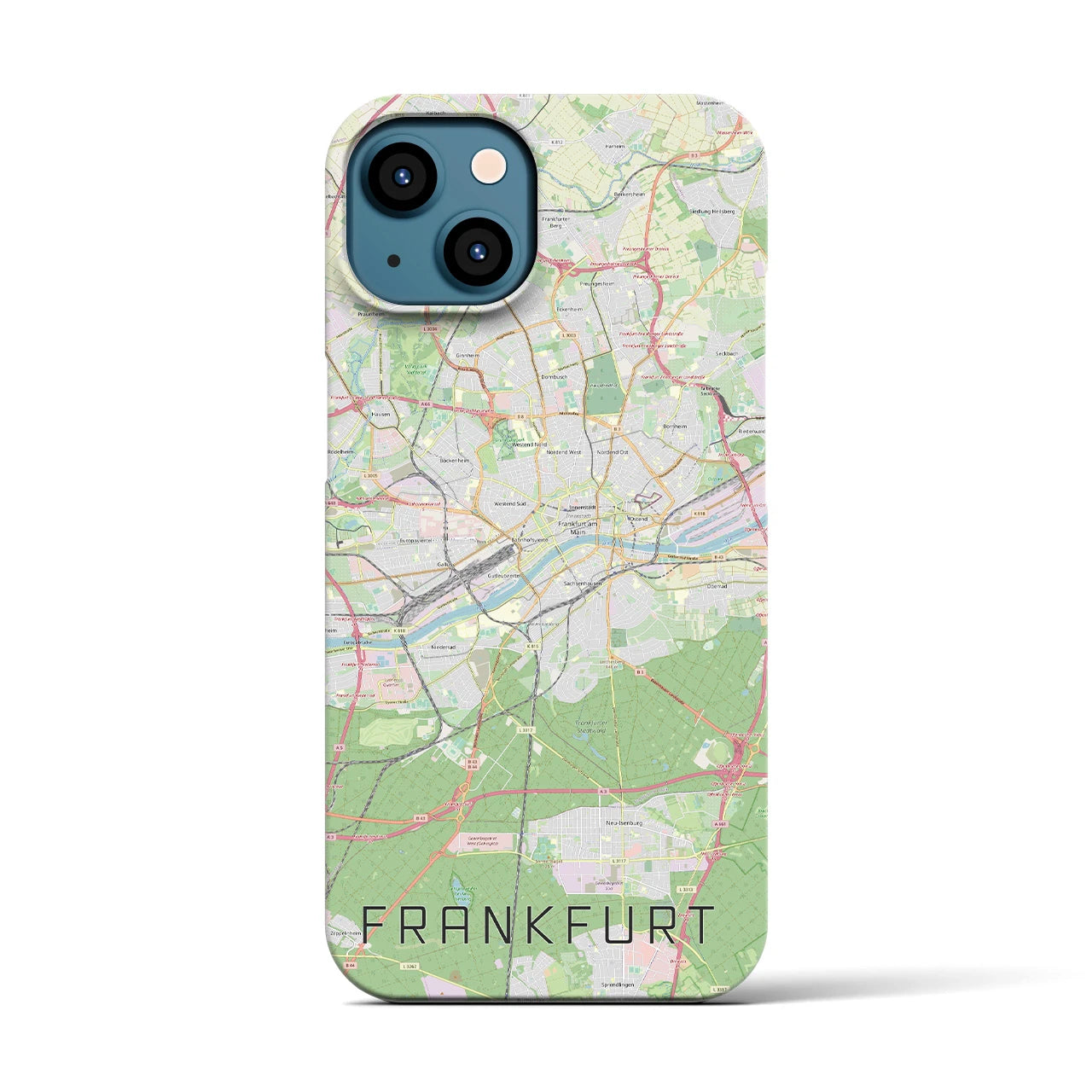【フランクフルト（ドイツ）】地図柄iPhoneケース（バックカバータイプ）