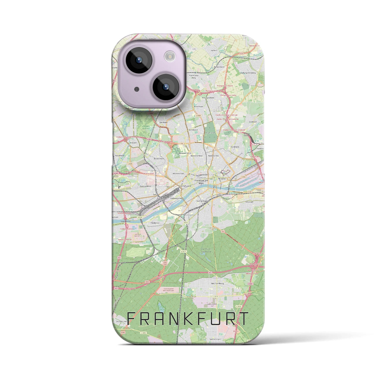 【フランクフルト（ドイツ）】地図柄iPhoneケース（バックカバータイプ）