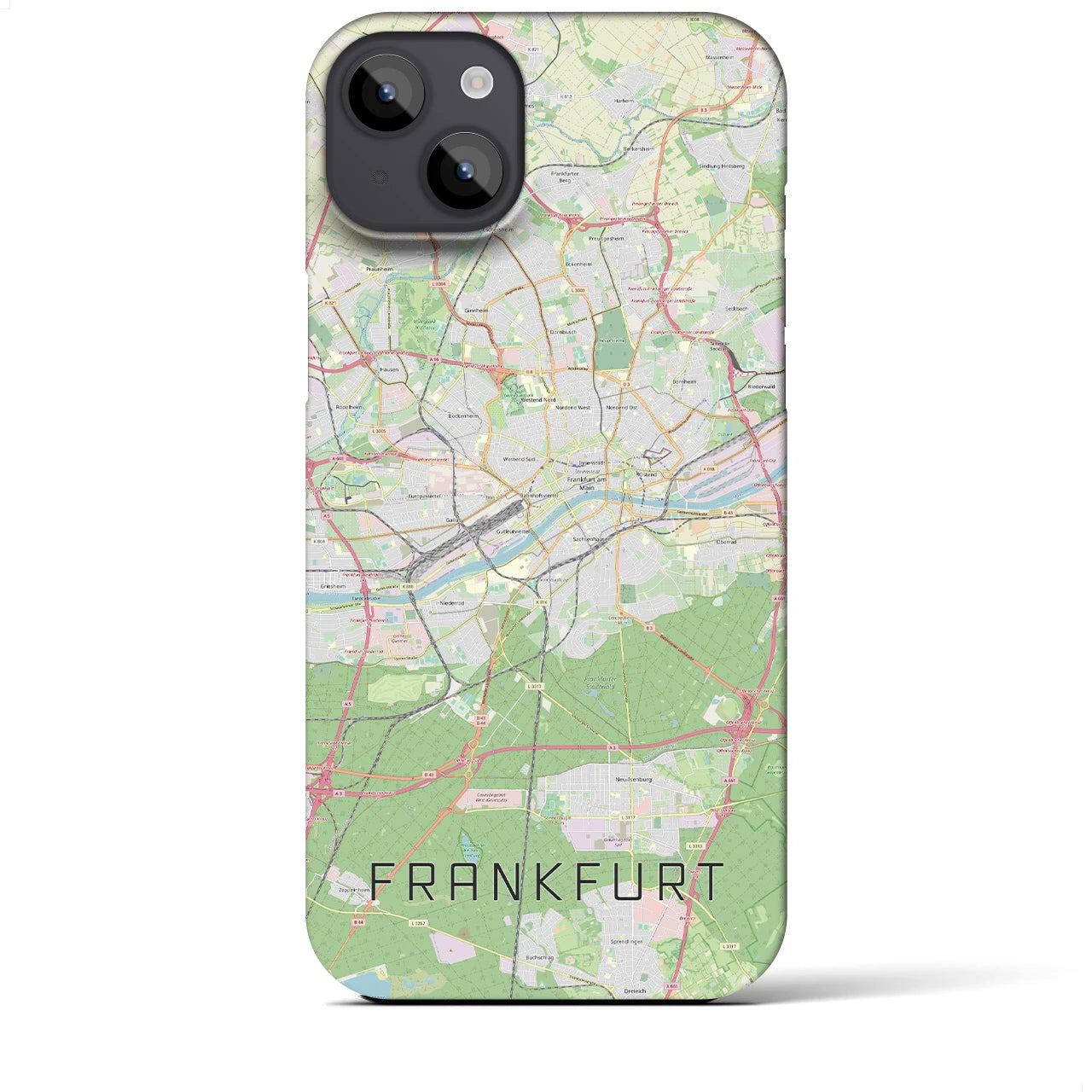 【フランクフルト（ドイツ）】地図柄iPhoneケース（バックカバータイプ）