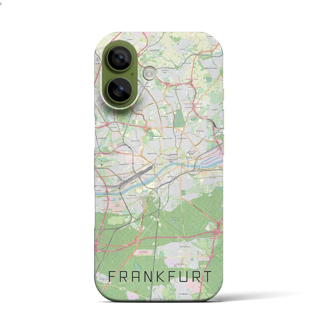【フランクフルト（ドイツ）】地図柄iPhoneケース（バックカバータイプ）ブラック・iPhone 17 Pro Max 用