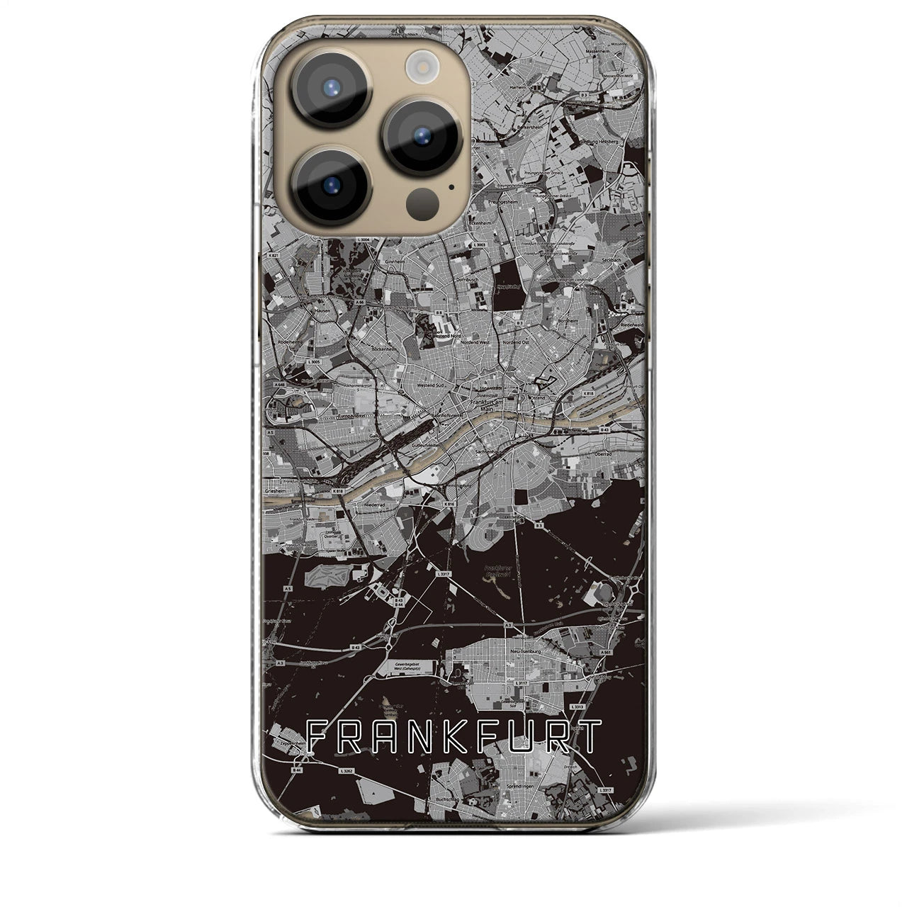【フランクフルト（ドイツ）】地図柄iPhoneケース（クリアタイプ）